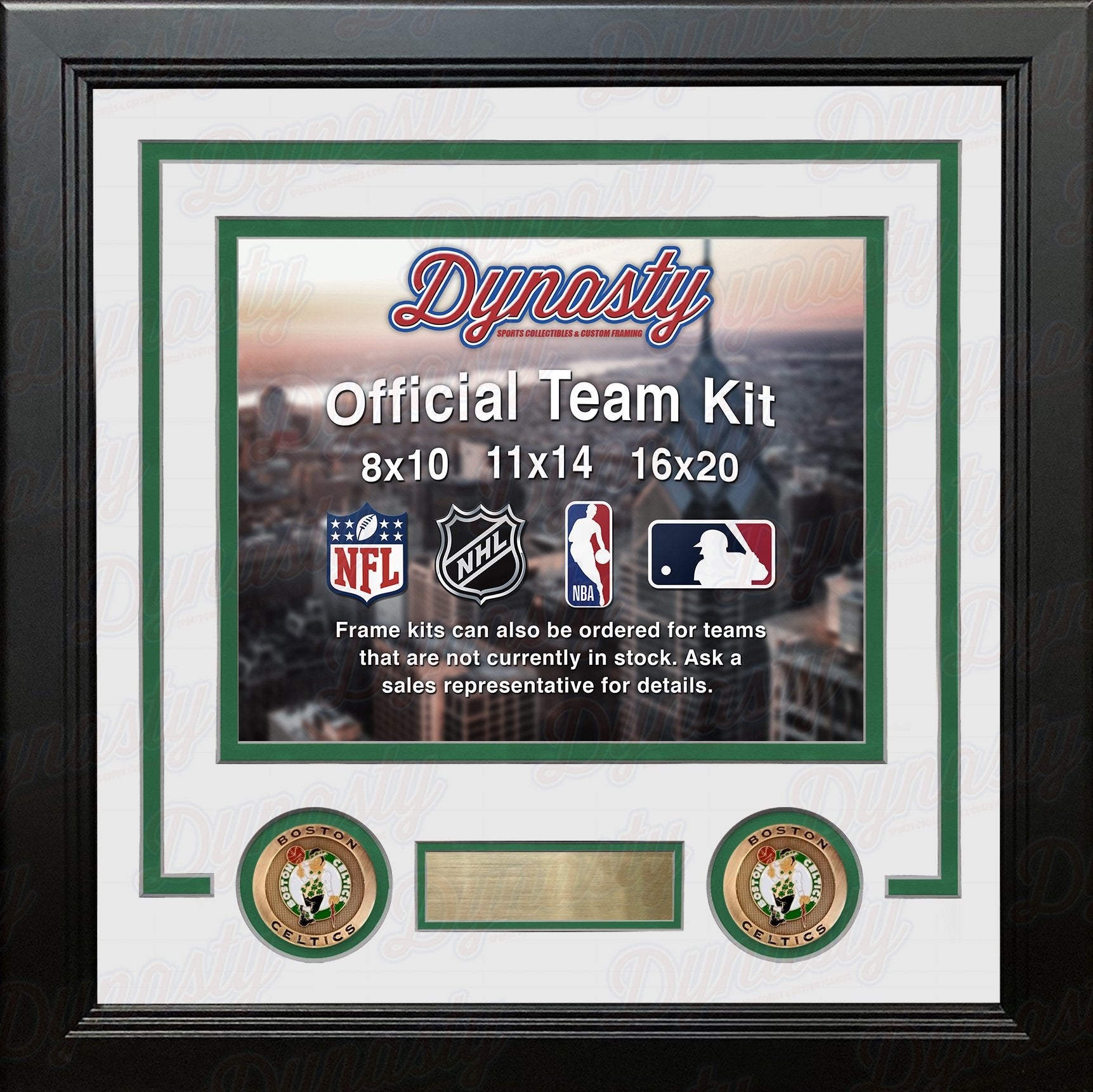 Boston Celtics Custom NBA Basketball 16x20 Picture Frame Kit (Multiple Colors) - Dynasty Sports & Framing 