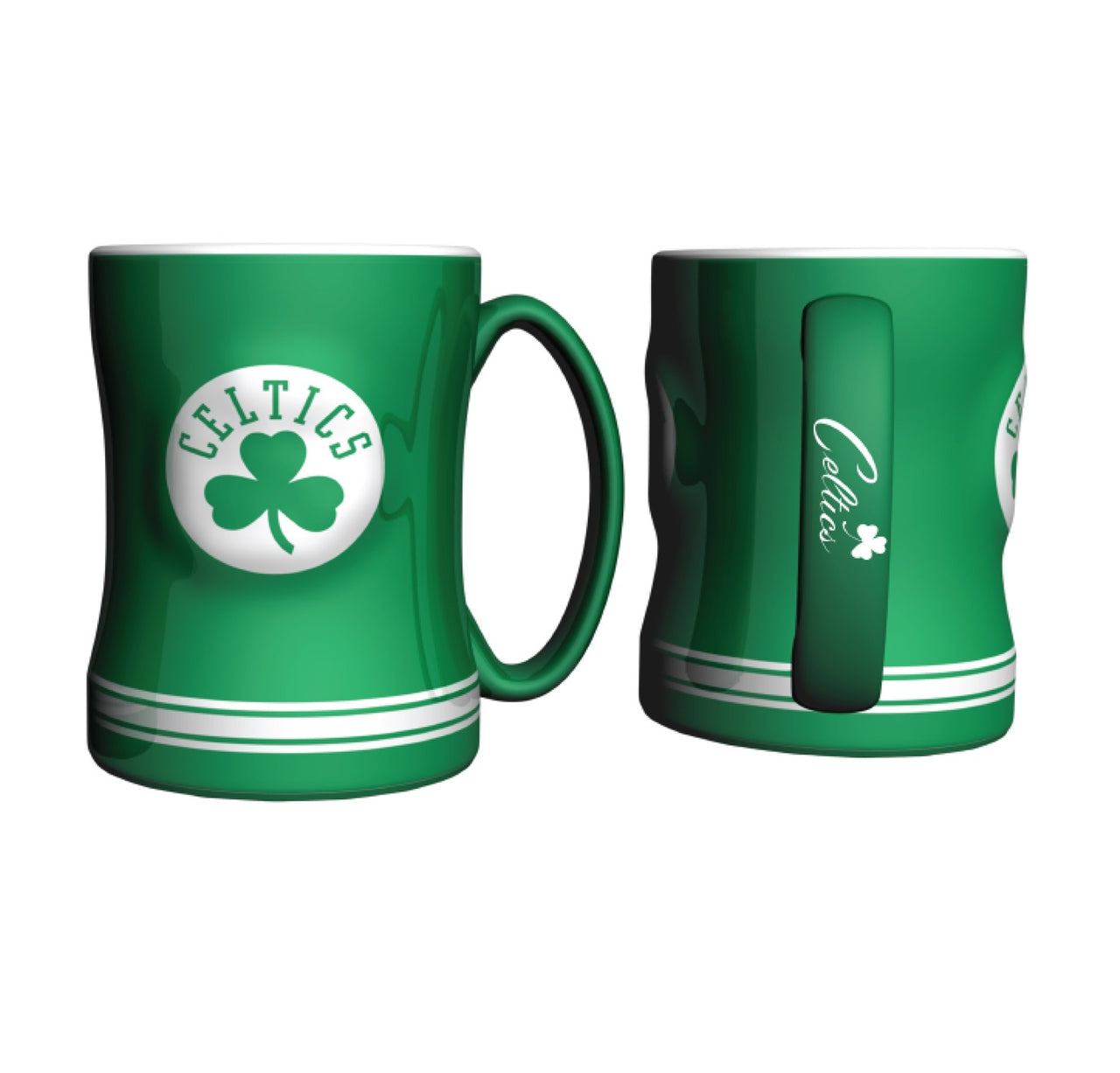 Boston Celtics NBA Basketball Logo Relief 14 oz. Mug - Dynasty Sports & Framing 
