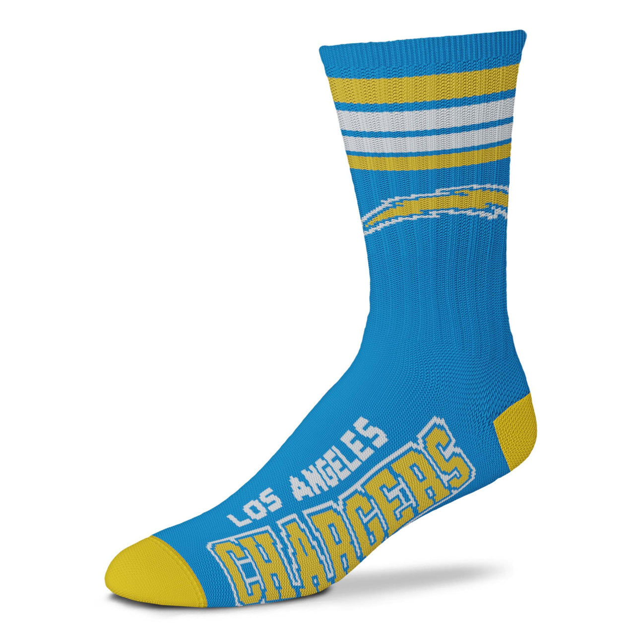 Los Angeles Chargers Men's 4 Stripe Deuce Socks - Dynasty Sports & Framing 