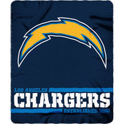 Los Angeles Chargers NFL Football 50" x 60" Split Wide Fleece Blanket - Dynasty Sports & Framing 
