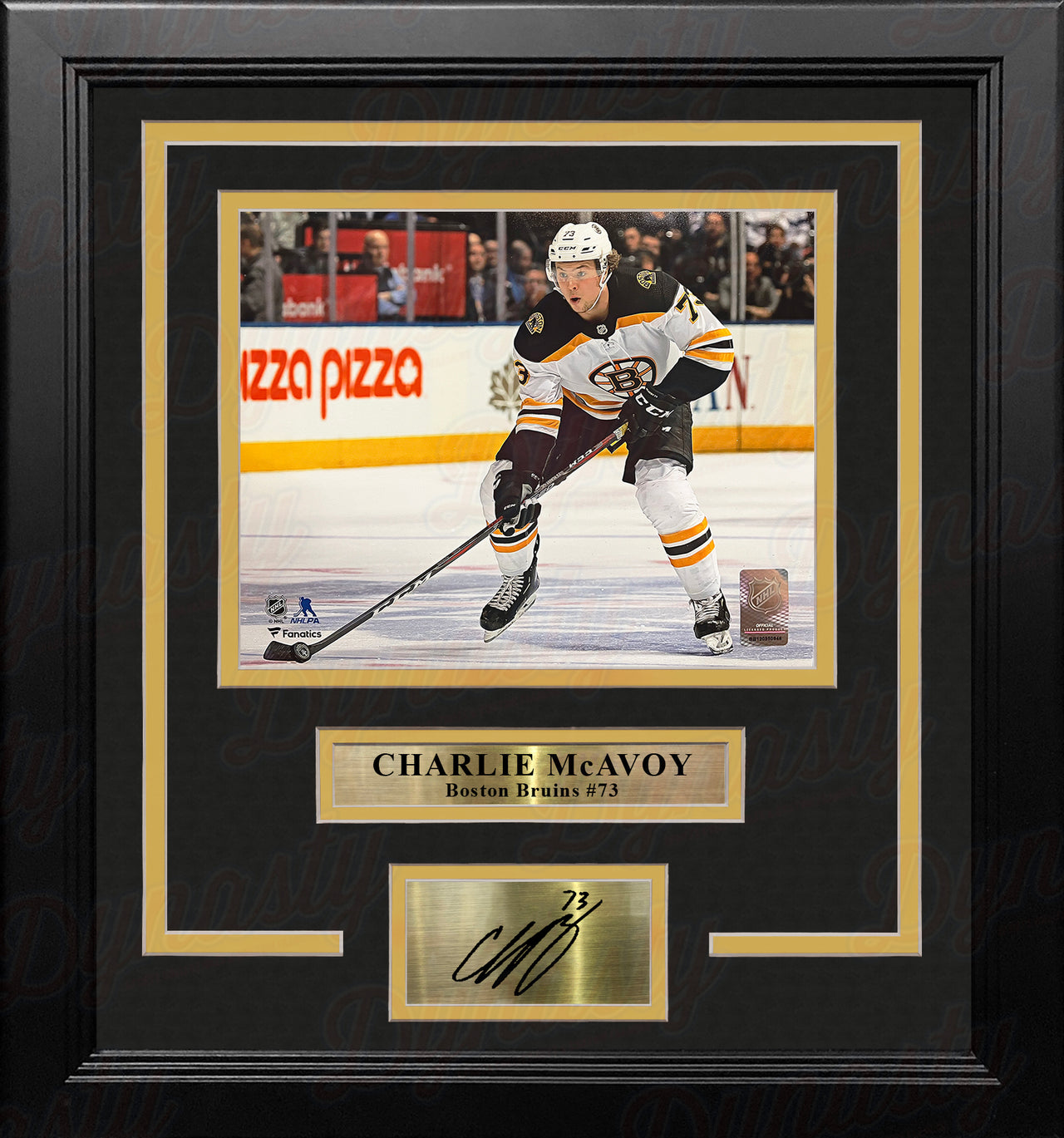 Charlie McAvoy in Action Boston Bruins 8" x 10" Framed Hockey Photo with Engraved Autograph - Dynasty Sports & Framing