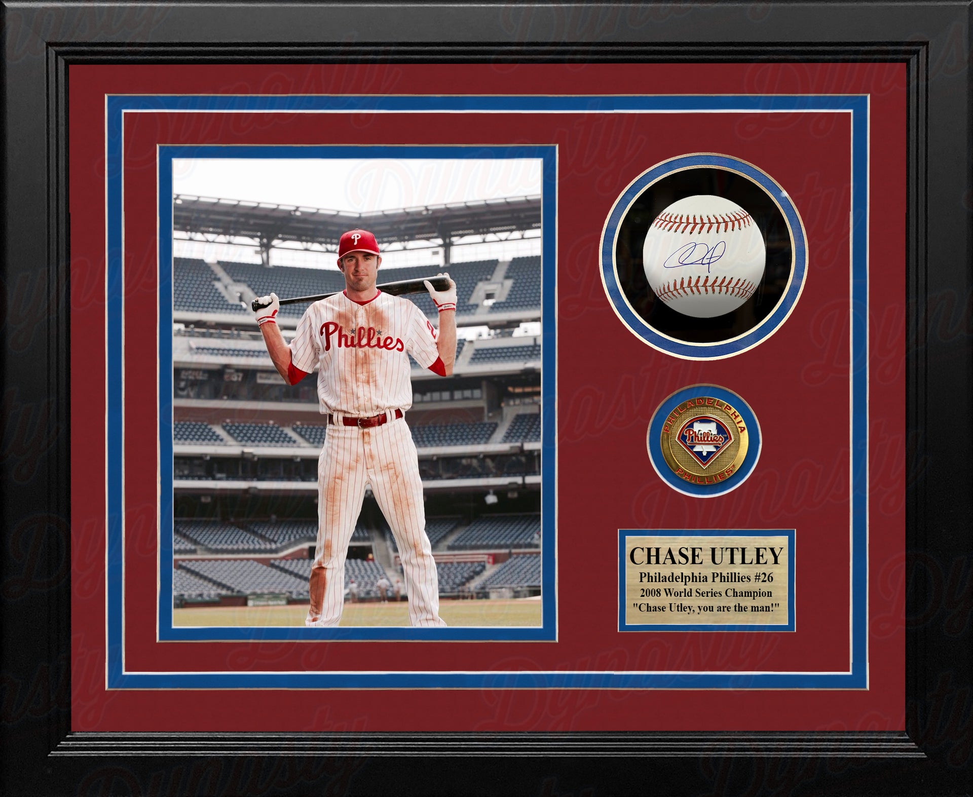 Chase Utley Philadelphia Phillies Autographed Framed Baseball - Dynasty Sports & Framing 
