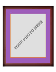 Frame Kit - Cherry Wood Frame | Purple Matting | Orange Trim - Dynasty Sports & Framing 