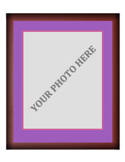 Frame Kit - Cherry Wood Frame | Purple Matting | Pink Trim - Dynasty Sports & Framing 