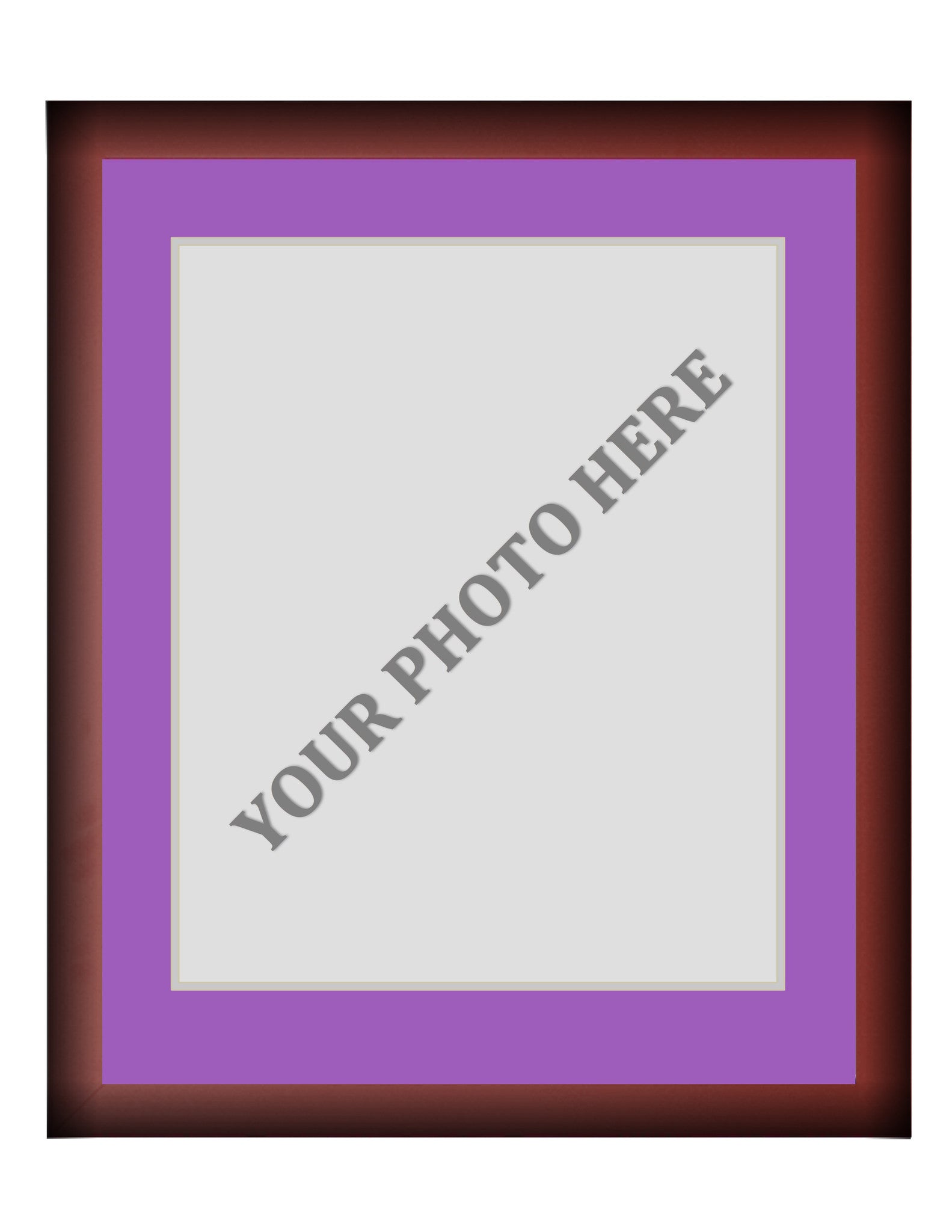 Frame Kit - Cherry Wood Frame | Purple Matting | Silver Trim - Dynasty Sports & Framing 