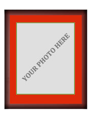 Frame Kit - Cherry Wood Frame | Red Matting | Green Trim - Dynasty Sports & Framing 