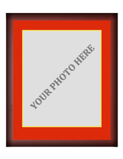 Frame Kit - Cherry Wood Frame | Red Matting | Yellow Trim - Dynasty Sports & Framing 