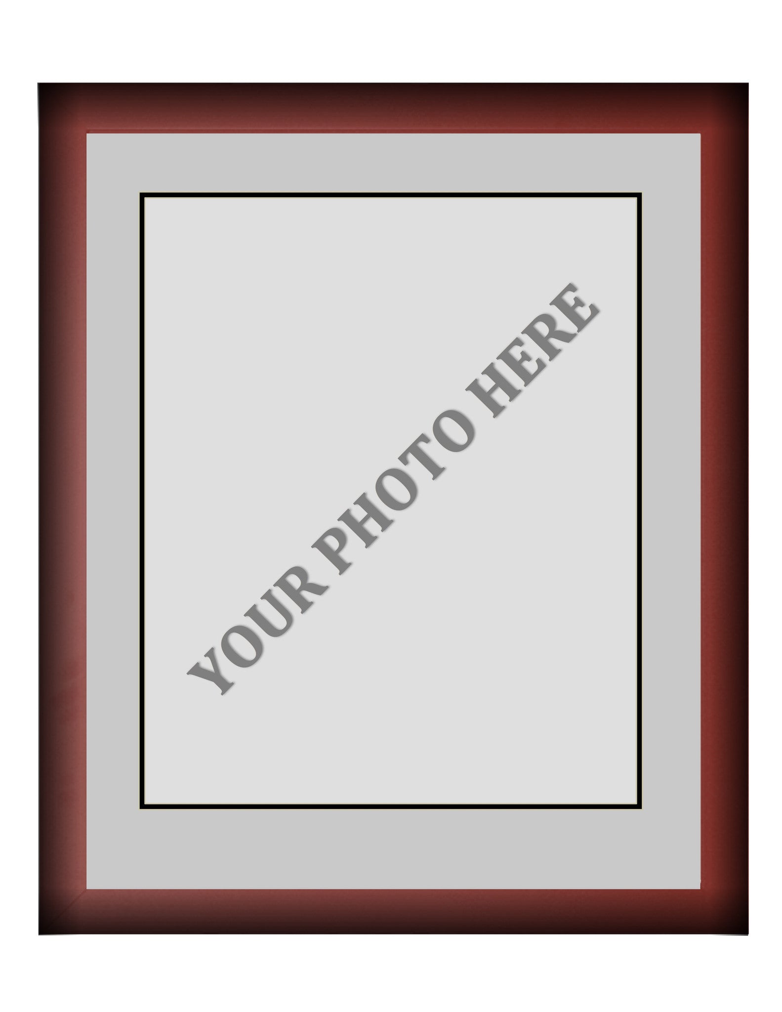 Frame Kit - Cherry Wood Frame | Silver Matting | Black Trim - Dynasty Sports & Framing 