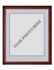 Frame Kit - Cherry Wood Frame | Silver Matting | Blue Trim - Dynasty Sports & Framing 