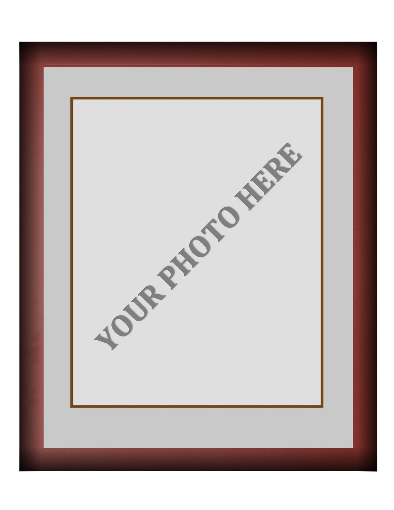 Frame Kit - Cherry Wood Frame | Silver Matting | Brown Trim - Dynasty Sports & Framing 