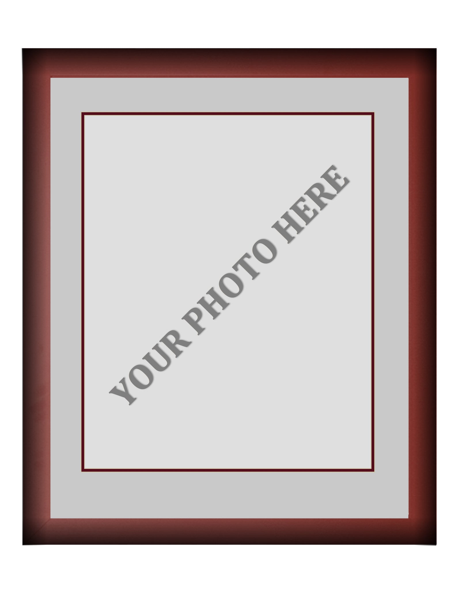 Frame Kit - Cherry Wood Frame | Silver Matting | Maroon Trim - Dynasty Sports & Framing 