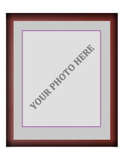 Frame Kit - Cherry Wood Frame | Silver Matting | Purple Trim - Dynasty Sports & Framing 
