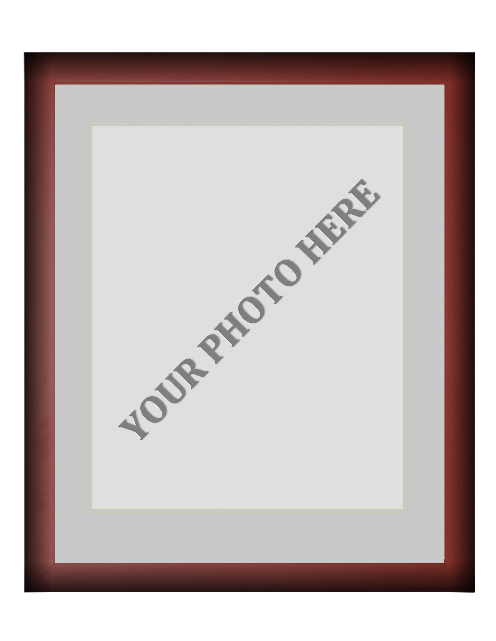 Frame Kit - Cherry Wood Frame | Silver Matting | Silver Trim - Dynasty Sports & Framing 