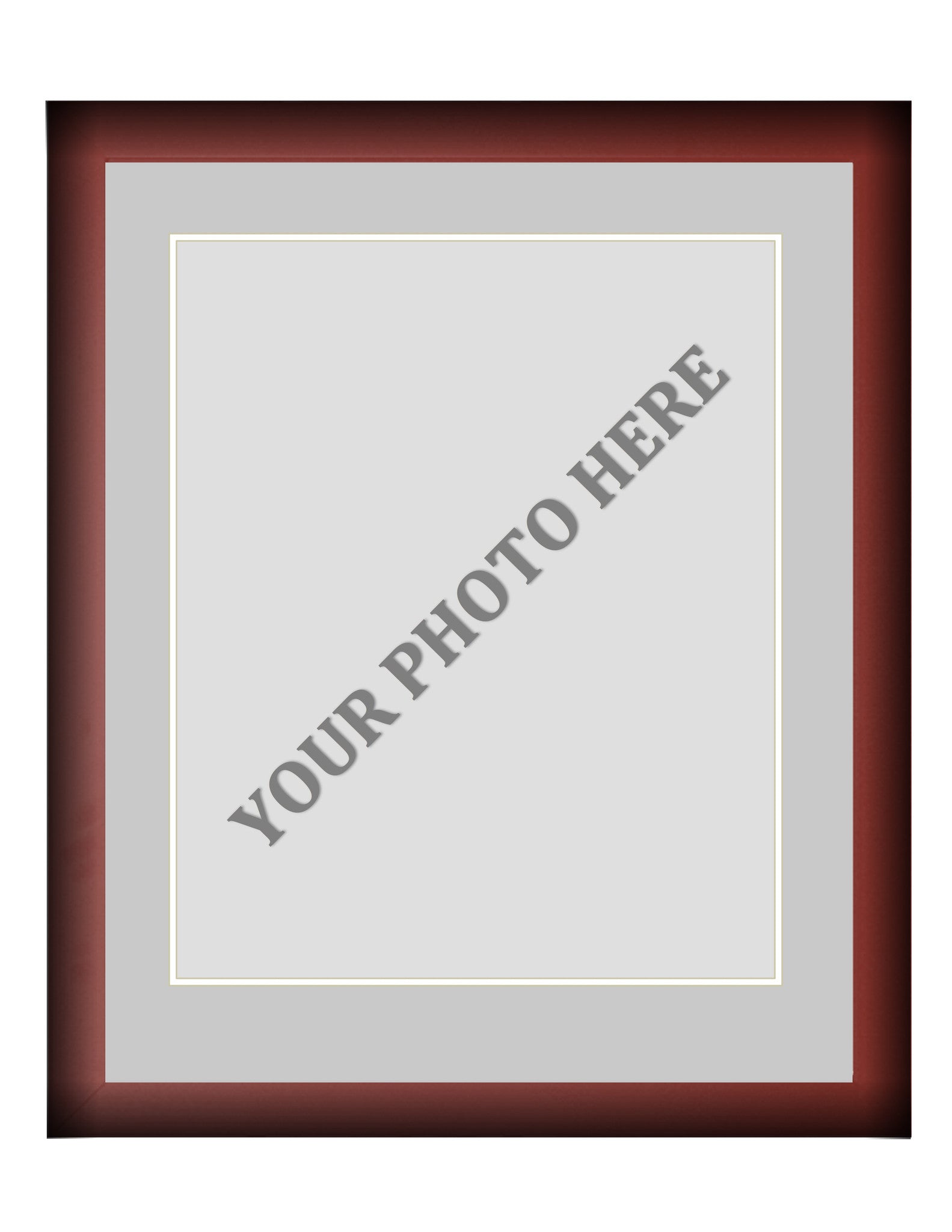 Frame Kit - Cherry Wood Frame | Silver Matting | White Trim - Dynasty Sports & Framing 