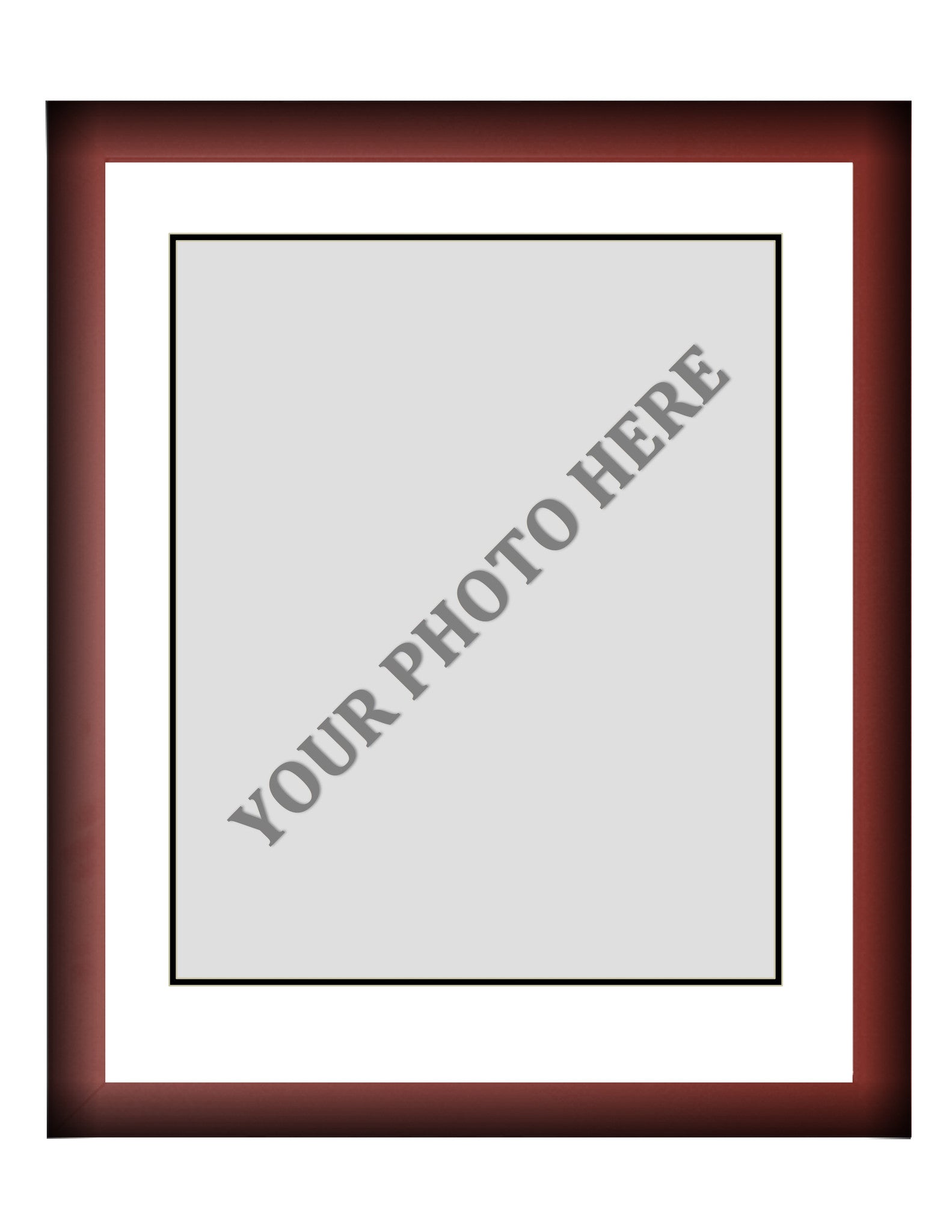 Frame Kit - Cherry Wood Frame | White Matting | Black Trim - Dynasty Sports & Framing 