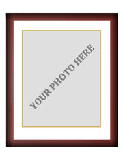 Frame Kit - Cherry Wood Frame | White Matting | Gold Trim - Dynasty Sports & Framing 