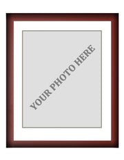 Frame Kit - Cherry Wood Frame | White Matting | Gray Trim - Dynasty Sports & Framing 