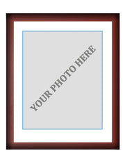 Frame Kit - Cherry Wood Frame | White Matting | Light Blue Trim - Dynasty Sports & Framing 