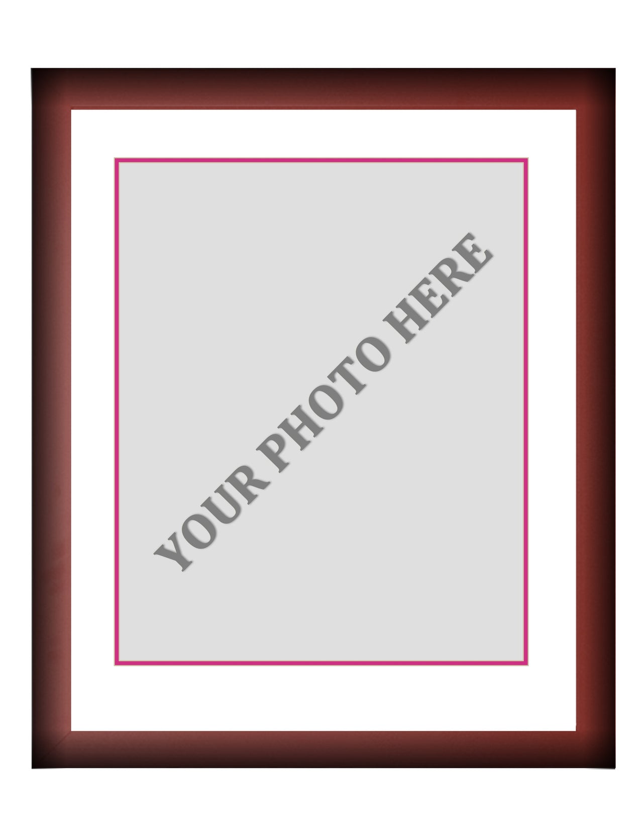 Frame Kit - Cherry Wood Frame | White Matting | Pink Trim - Dynasty Sports & Framing 