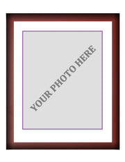 Frame Kit - Cherry Wood Frame | White Matting | Purple Trim - Dynasty Sports & Framing 