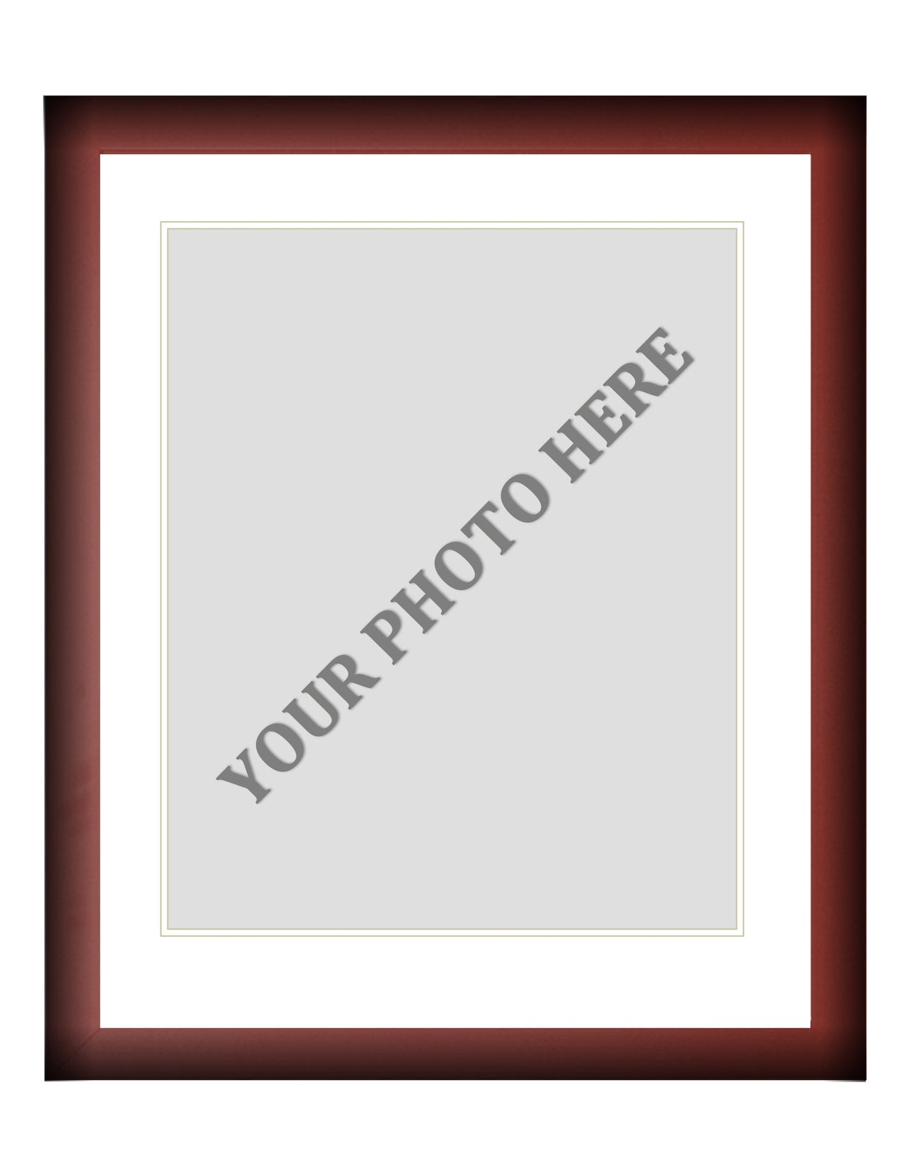 Frame Kit - Cherry Wood Frame | White Matting | White Trim - Dynasty Sports & Framing 