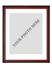 Frame Kit - Cherry Wood Frame | White Matting | White Trim - Dynasty Sports & Framing 