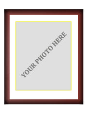 Frame Kit - Cherry Wood Frame | White Matting | Yellow Trim - Dynasty Sports & Framing 