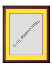 Frame Kit - Cherry Wood Frame | Yellow Matting | Purple Trim - Dynasty Sports & Framing 
