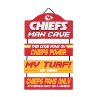 Kansas City Chiefs Wooden Man Cave Dangle Sign - Dynasty Sports & Framing 