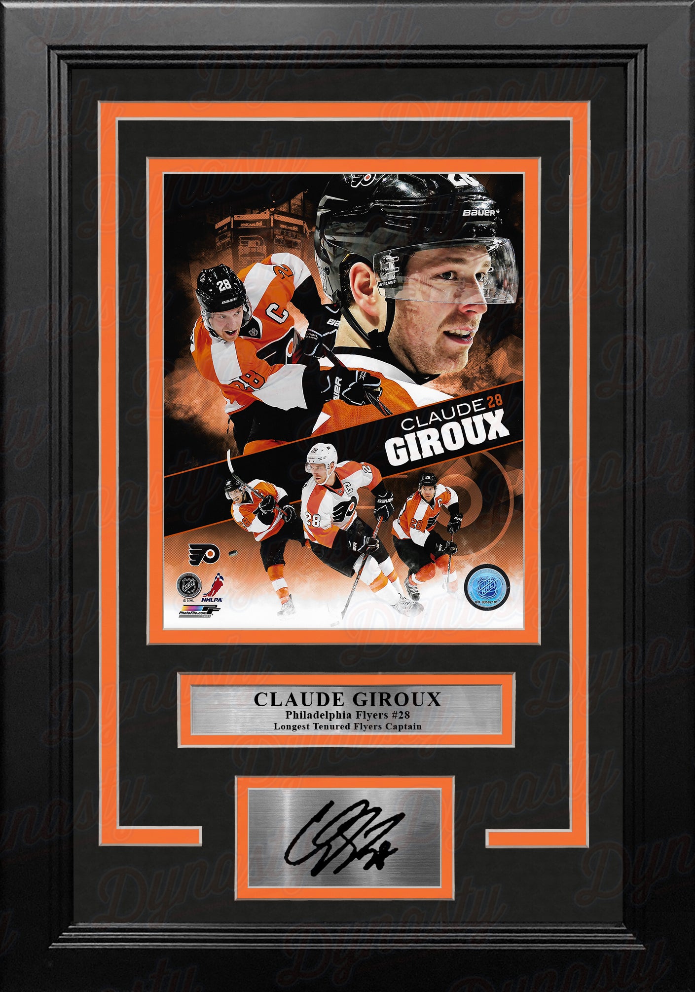 Claude Giroux Philadelphia Flyers 8" x 10" Framed Hockey Collage Photo with Engraved Autograph - Dynasty Sports & Framing 