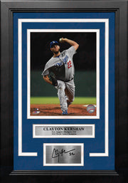 Clayton Kershaw in Action Los Angeles Dodgers 8" x 10" Framed Baseball Photo with Engraved Autograph - Dynasty Sports & Framing 