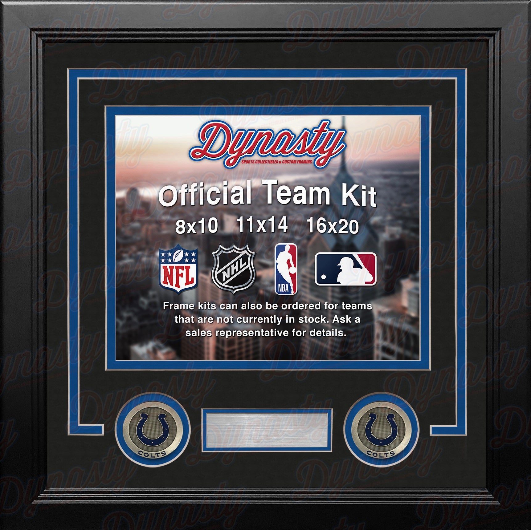 Indianapolis Colts Custom NFL Football 11x14 Picture Frame Kit (Multiple Colors) - Dynasty Sports & Framing 