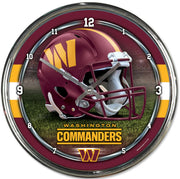 Washington Commanders Round Chrome Clock - Dynasty Sports & Framing 