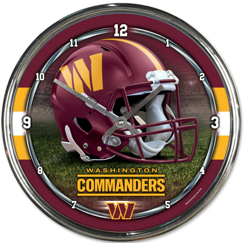 Washington Commanders Round Chrome Clock - Dynasty Sports & Framing 