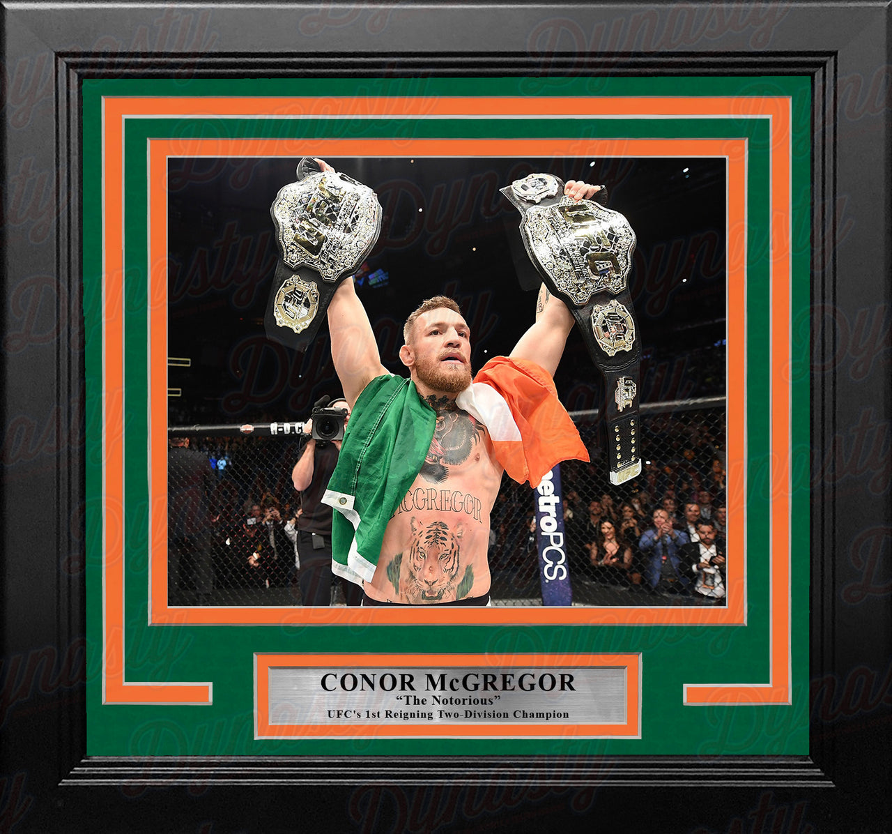 Conor McGregor Two-Division Champion 8" x 10" Framed Mixed Martial Arts Photo - Dynasty Sports & Framing