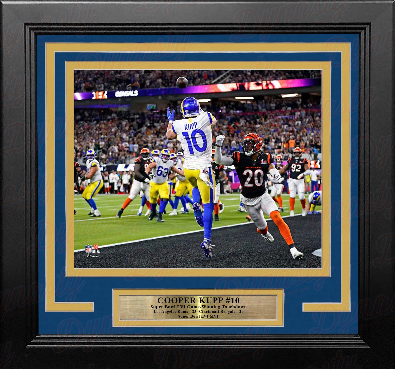 Cooper Kupp Super Bowl LVI Game-Winning Touchdown Los Angeles Rams 8" x 10" Framed Football Photo - Dynasty Sports & Framing 