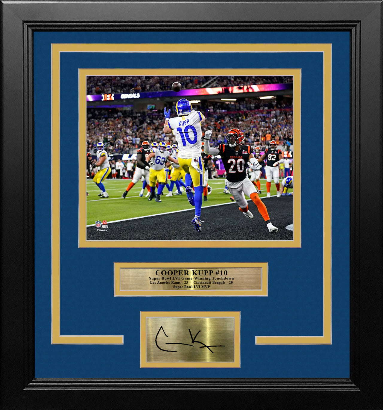 Cooper Kupp Super Bowl LVI Game-Winning Touchdown LA Rams 8" x 10" Framed Photo with Engraved Autograph - Dynasty Sports & Framing 