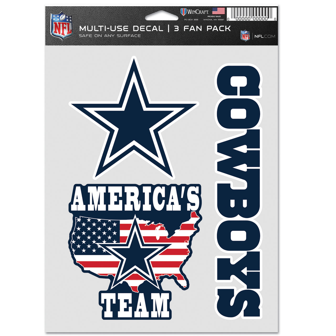 Dallas Cowboys 3-Piece Fan Multi Use Decal Set - Dynasty Sports & Framing 