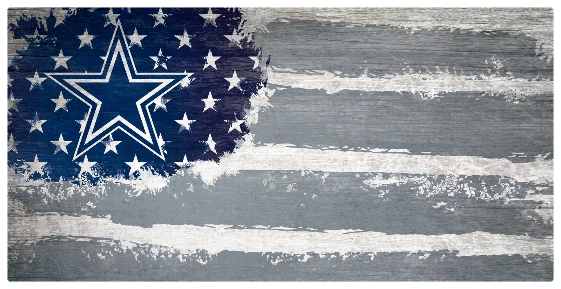 Dallas Cowboys Team Flag Wooden Sign - Dynasty Sports & Framing 