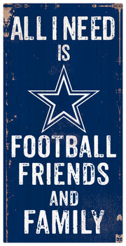 Dallas Cowboys Football and My Friends & Family Wood Sign - Dynasty Sports & Framing 