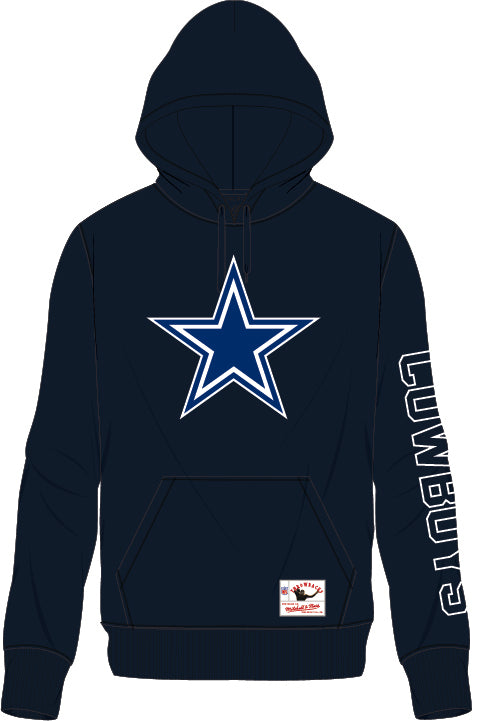 Troy Aikman Dallas Cowboys Mitchell & Ness Throwback Name/Number Fleece Hoodie - Dynasty Sports & Framing 