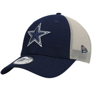 Dallas Cowboys New Era Flag Trucker 9TWENTY Snapback Hat - Navy/Natural - Dynasty Sports & Framing 
