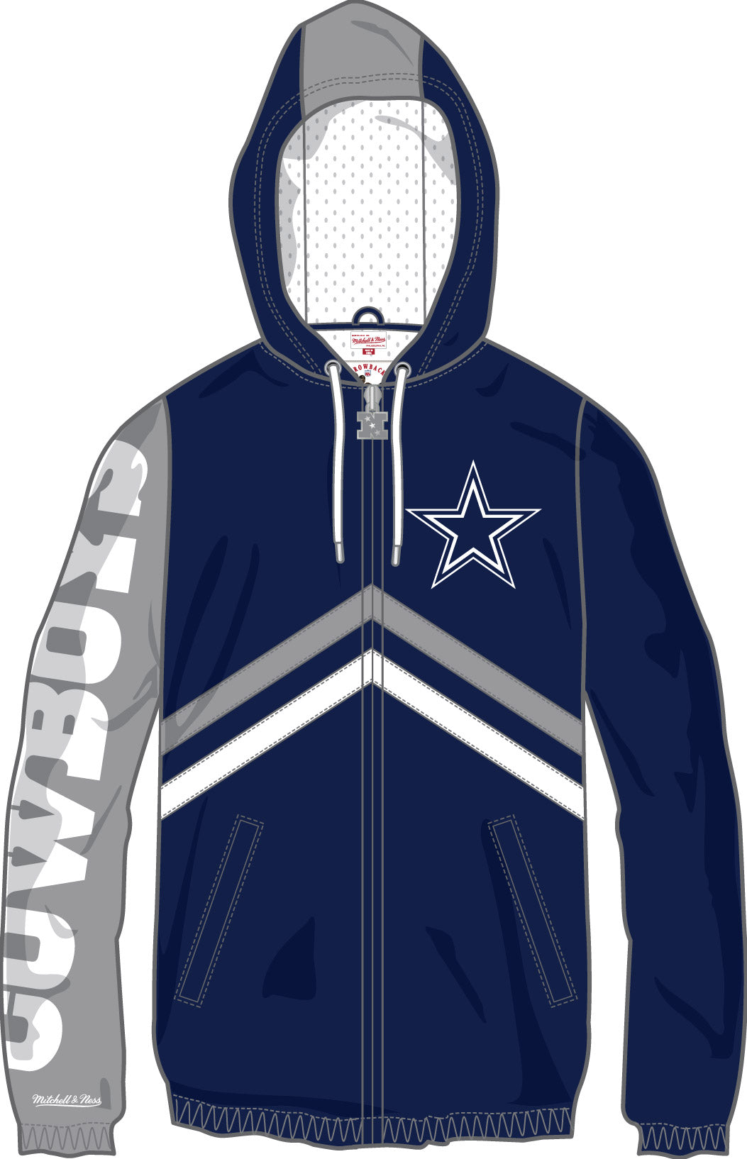 Dallas Cowboys Mitchell & Ness NFL Undeniable Full-Zip Windbreaker Jacket - Dynasty Sports & Framing 