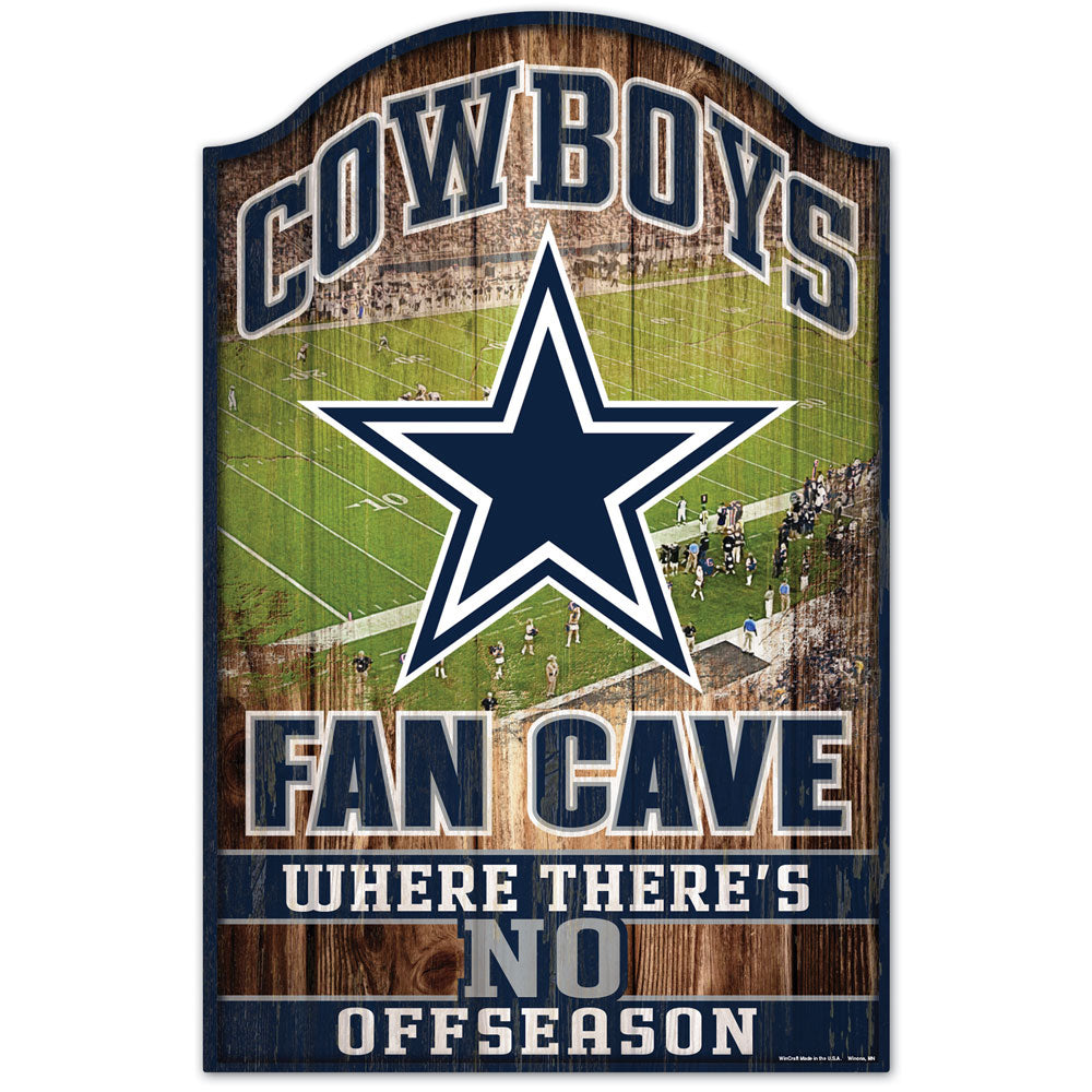 Dallas Cowboys Fan Cave 11" x 17" Wood Sign - Dynasty Sports & Framing 