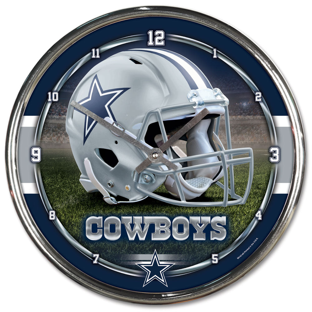 Dallas Cowboys Round Chrome Clock - Dynasty Sports & Framing 