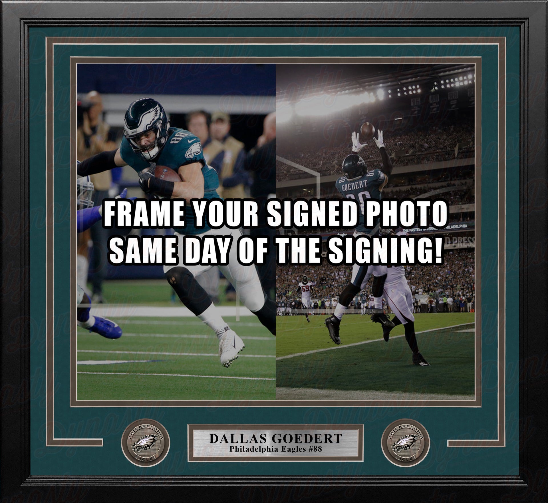 Dallas Goedert Philadelphia Eagles Photo Frame Kit - Dynasty Sports & Framing 