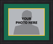 MLB Baseball Photo Picture Frame Kit - Oakland Athletics (Green Matting, Yellow Trim) - Dynasty Sports & Framing 