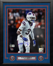 Damar Hamlin in Action Buffalo Bills Autographed 16" x 20" Framed Football Photo - Dynasty Sports & Framing 