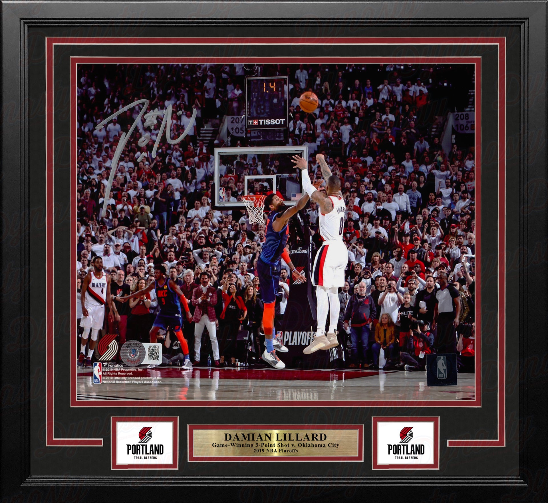 Damian Lillard Portland Trail Blazers Game-Winning 3-Point Shot v OKC Autographed 11x14 Framed Photo - Dynasty Sports & Framing 