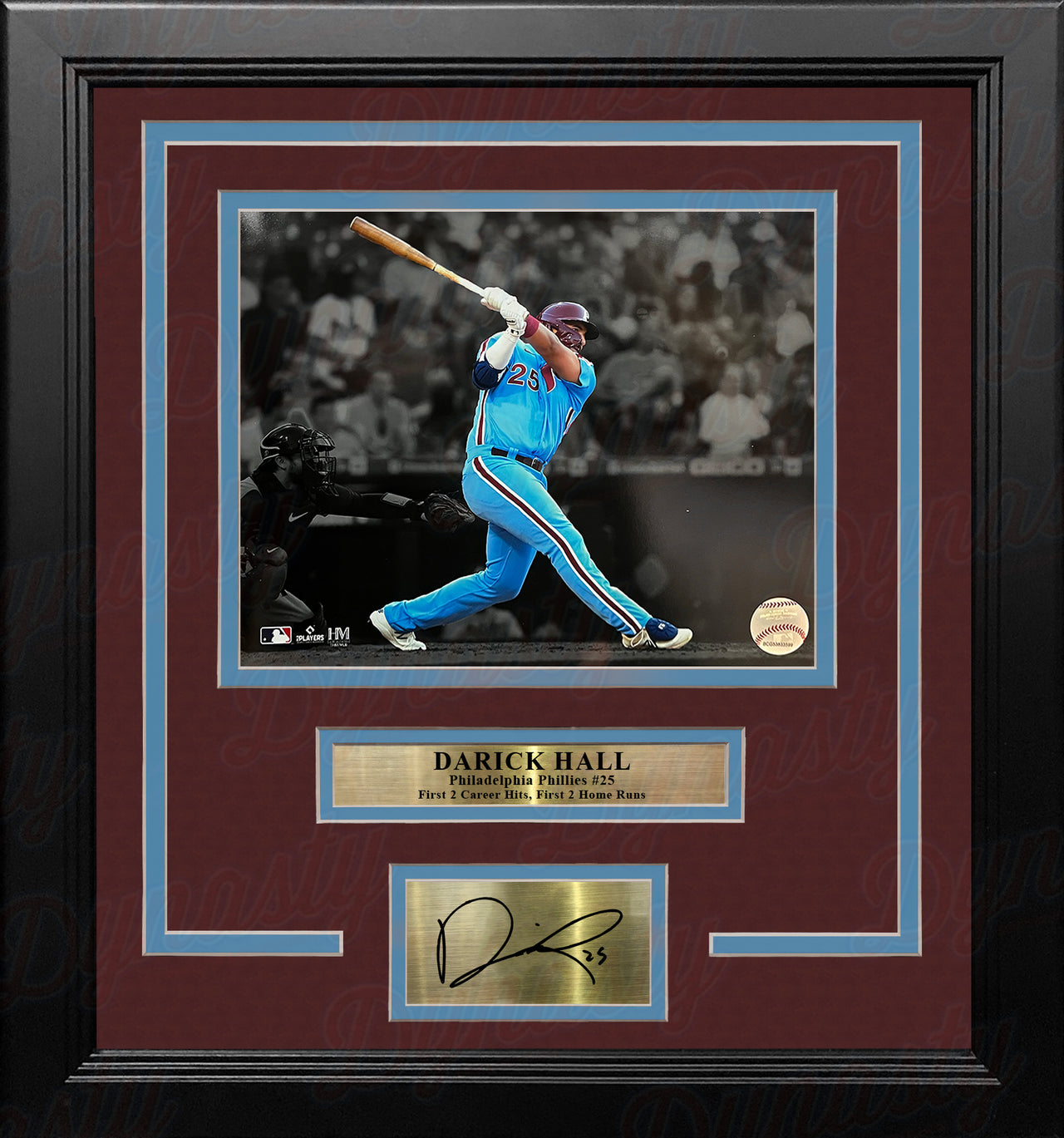 Darick Hall First Home Run Philadelphia Phillies 8x10 Framed Baseball Photo with Engraved Autograph - Dynasty Sports & Framing